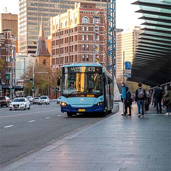 Image of a bus in the city